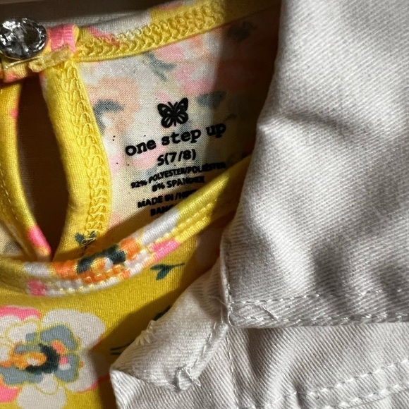 NWT-One Step Up, Little Girls 2 Piece Romper and Denim Vest, Size 7/8 - Picture 4 of 8